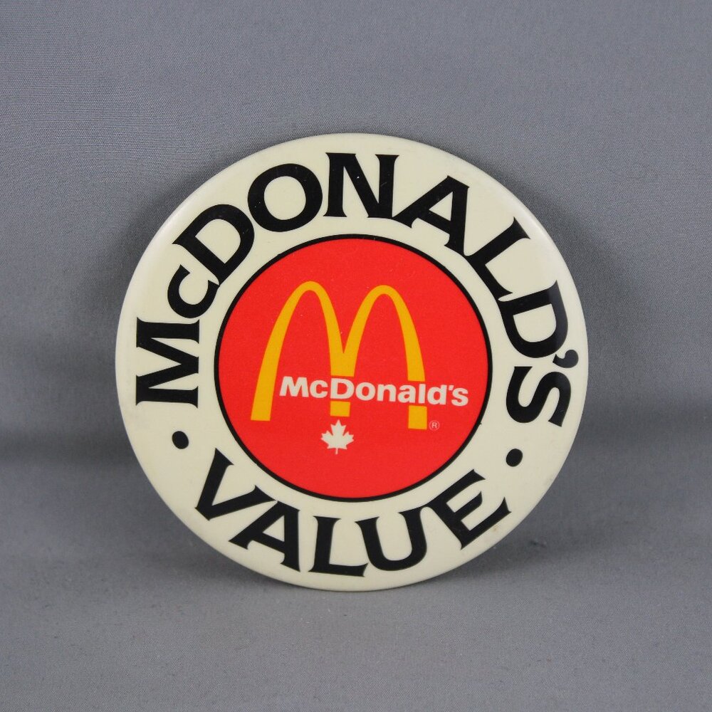 Vintage McDonalds Pin - McDonald's Value - Celluloid Pin